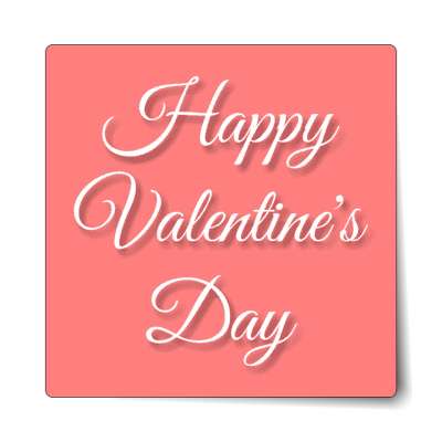 happy valentines day pink cursive sticker