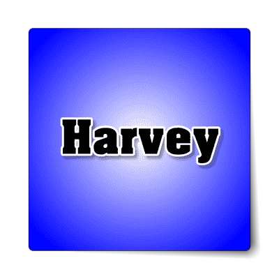 harvey male name blue sticker
