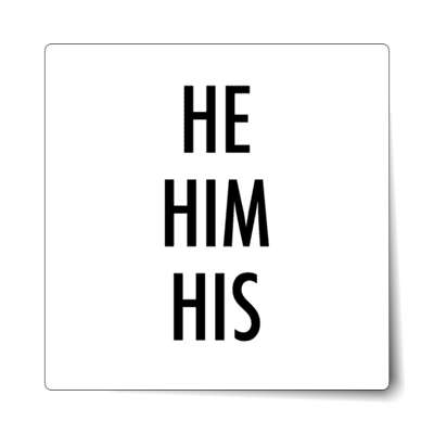 he him his pronouns sticker