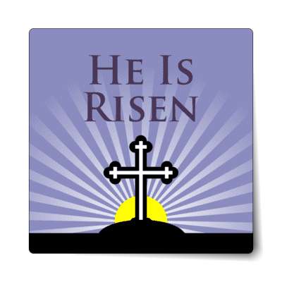 he is risen rays blue sticker
