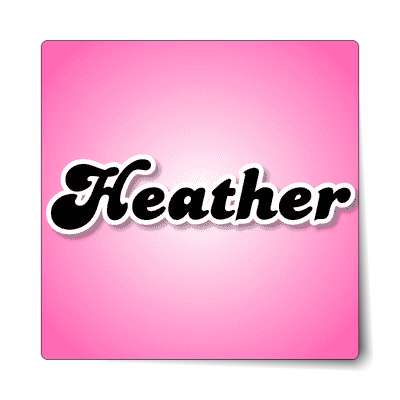 heather female name pink sticker