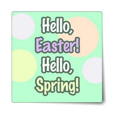 hello easter hello spring green pastel sticker