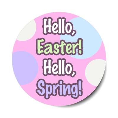 hello easter hello spring polka dot magenta pastel sticker