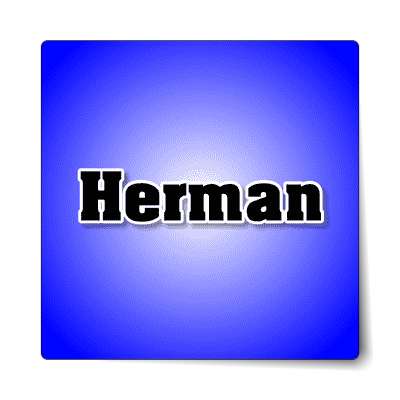 herman male name blue sticker