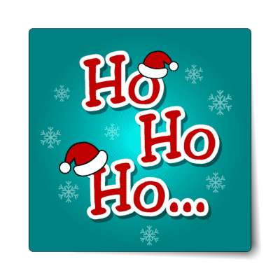 ho ho ho santa claus hats snowflakes sticker