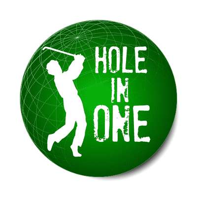 hole in one silhouette golfer sticker