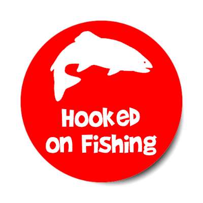 hooked on fishing silhouette fish sticker