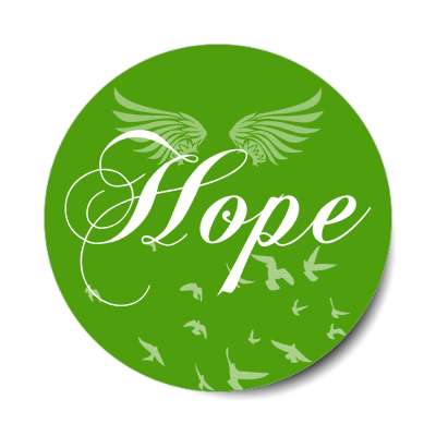 hope birds wings silhouette green sticker