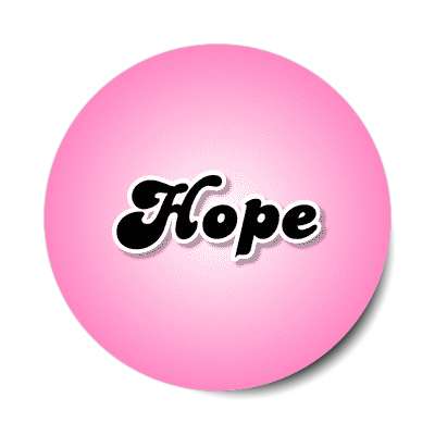 hope female name pink sticker