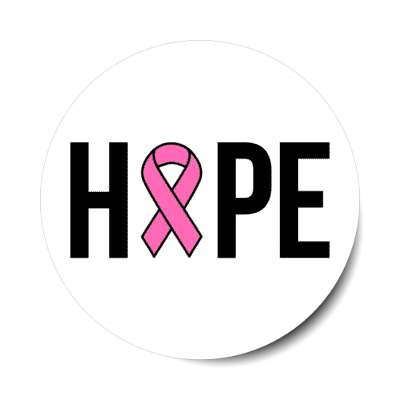 hope pink ribbon white stickers, magnet