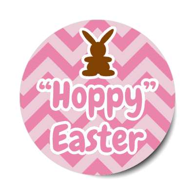 hoppy easter hot pink zig zag pattern sticker