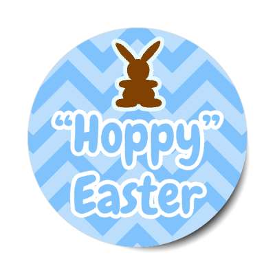 hoppy easter zig zag blue pattern sticker