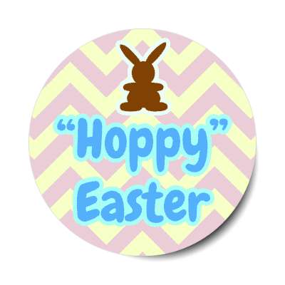 hoppy easter zig zag pattern pink sticker