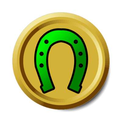 horseshoe gold coin sticker