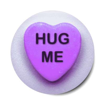 hug me valentines candy sticker