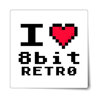 i heart 8bit retro sticker