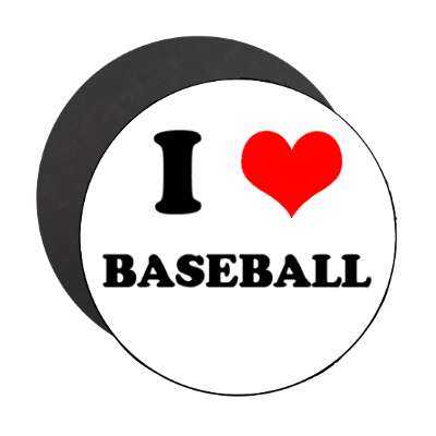 i heart baseball red heart magnet