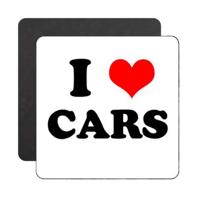 i heart cars red heart magnet