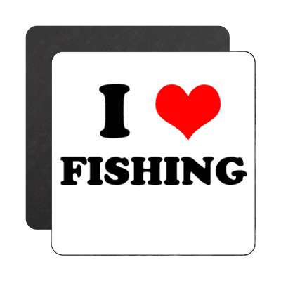 i heart fishing red heart magnet