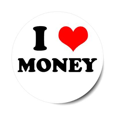 i heart money red heart sticker