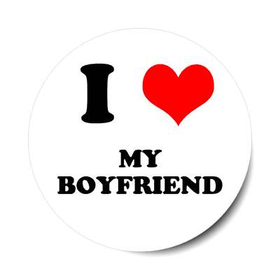 i heart my boyfriend red heart sticker
