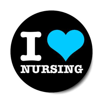 i heart nursing black stickers, magnet