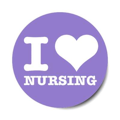 i heart nursing purple stickers, magnet