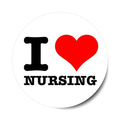 i heart nursing white stickers, magnet