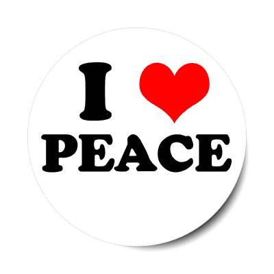 i heart peace red heart sticker