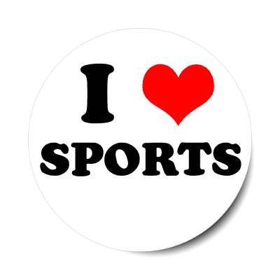 i heart sports red heart sticker