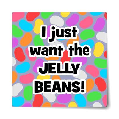 i just want the jelly beans blue multicolor sticker