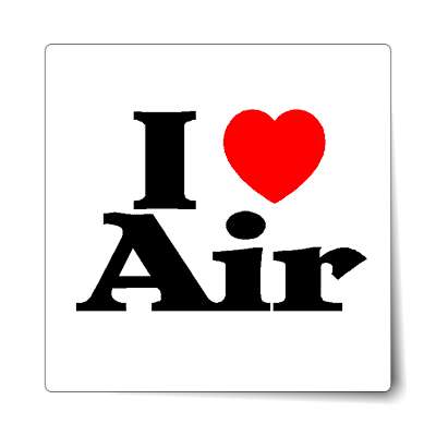 i love air red heart sticker