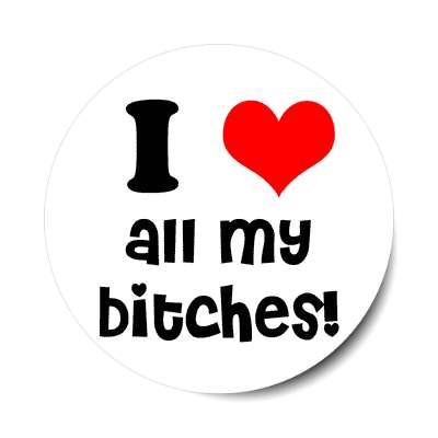 i love all my bitches sticker