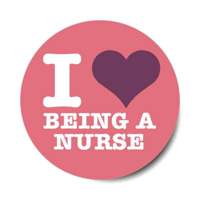 i love being a nurse heart blush stickers, magnet