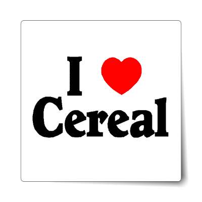 i love cereal red heart sticker