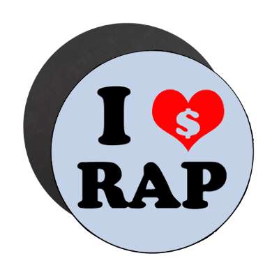 i love rap red heart magnet