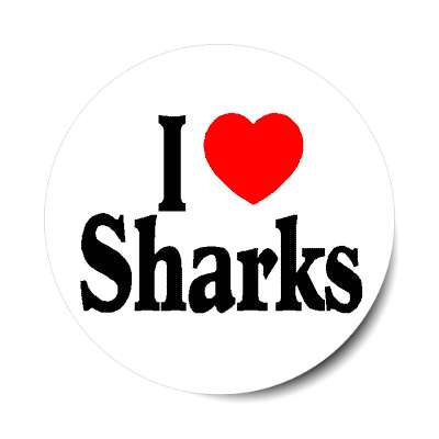 i love sharks red heart sticker