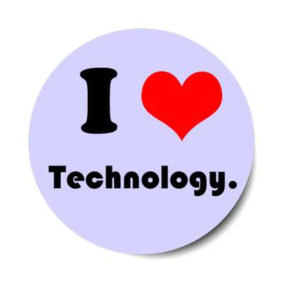 i love technology red heart sticker