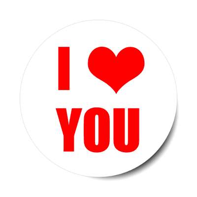 i love you red heart sticker