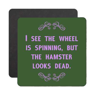 i see the wheel is spinning but the hamster looks dead magnet
