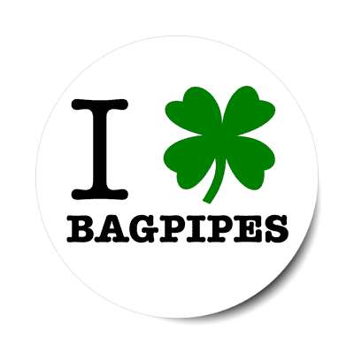 i shamrock bagpipes sticker