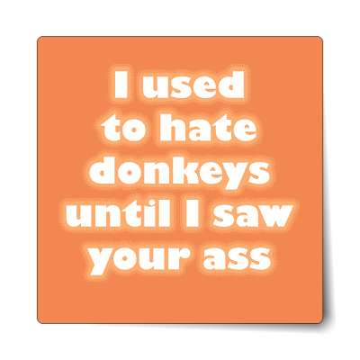 i used to hate donkeys until i saw your ass sticker