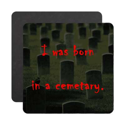 i was born in a cemetary magnet