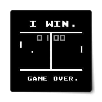 i win game over pong sticker