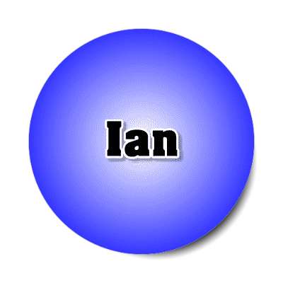ian male name blue sticker