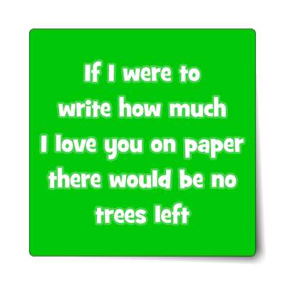 if i were to write how much i love you on paper there would be no trees lef