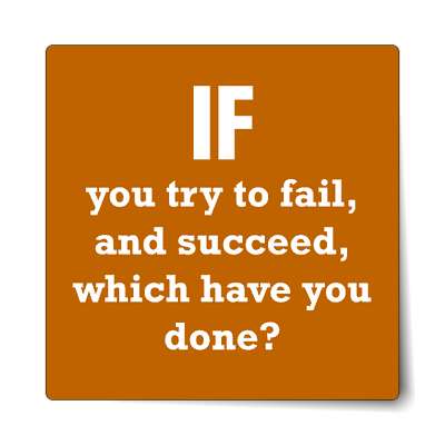 if you try to fail and succeed which have you done sticker
