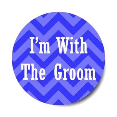 im with the groom zig zag blue sticker