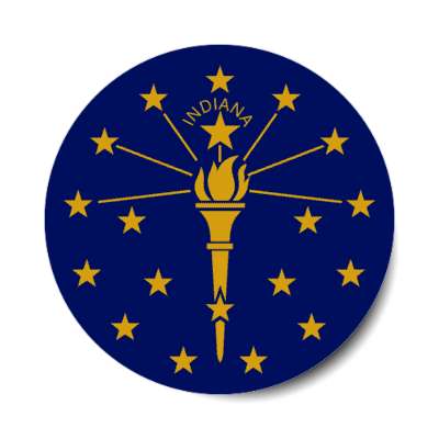 indiana state flag usa stickers, magnet