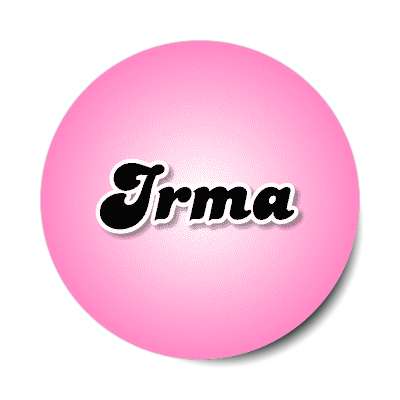 irma female name pink sticker